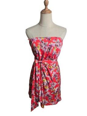 Express Strapless Floral Summer Short Mini  Dress